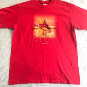 Vintage Winnie the Pooh honey pot 3D red shirt Sz L